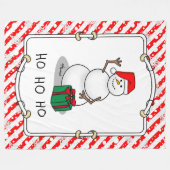 Ho Ho Ho Frohe Weihnachten Weihnachtsmann Niedlich Fleecedecke (Vorderseite (Horizontal))