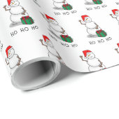 Ho Ho Ho Frohe Weihnachten Weihnachtsmann Niedlich Geschenkpapier (Rolleneckpunkt)