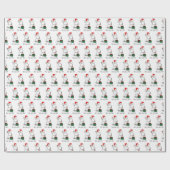 Ho Ho Ho Frohe Weihnachten Weihnachtsmann Niedlich Geschenkpapier (Flach)