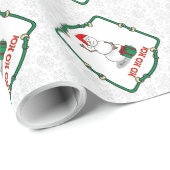 Ho Ho Ho Frohe Weihnachten Weihnachtsmann Niedlich Geschenkpapier (Rolleneckpunkt)