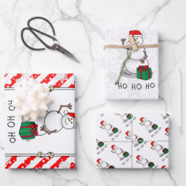 Ho Ho Ho Frohe Weihnachten Weihnachtsmann Niedlich Geschenkpapier Set