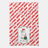 Ho Ho Ho Frohe Weihnachten Weihnachtsmann Niedlich Geschirrtuch (Vertikal)
