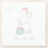 Ho Ho Ho Frohe Weihnachten Weihnachtsmann Niedlich Glasuntersetzer (Rückseite)