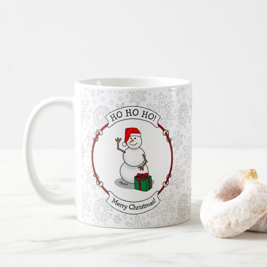 Ho Ho Ho Frohe Weihnachten Weihnachtsmann Niedlich Kaffeetasse (Mit Donut)