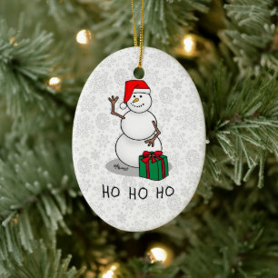 Ho Ho Ho Frohe Weihnachten Weihnachtsmann Niedlich Keramik Ornament
