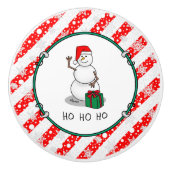 Ho Ho Ho Frohe Weihnachten Weihnachtsmann Niedlich Keramikknauf (Vorderseite)