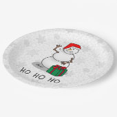 Ho Ho Ho Frohe Weihnachten Weihnachtsmann Niedlich Pappteller (Schrägansicht)