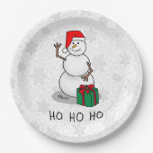 Ho Ho Ho Frohe Weihnachten Weihnachtsmann Niedlich Pappteller (Vorderseite)