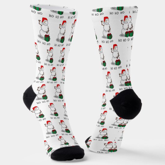 Ho Ho Ho Frohe Weihnachten Weihnachtsmann Niedlich Socken (Gewinkelt)