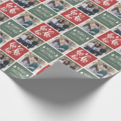 Ho Ho Ho Frohe Weihnachts Foto Wrapping Paper Geschenkpapier (Ecke)