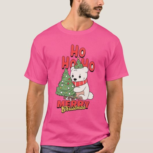 Ho Ho Ho! Frohe Weihnachts-Polar-Design-Hemd T-Shirt (Vorderseite)