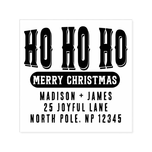 Ho Ho Ho Frohe Weihnachts-Rücksendeadresse Permastempel (Design)