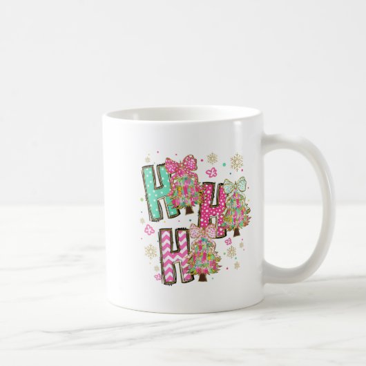 Ho Ho Ho Frohe Weihnachtscoquette Bow Xmas Trees H Kaffeetasse (Rechts)