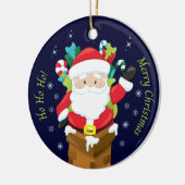 ho ho ho fröhliche Weihnachten Keramik Ornament (Links)
