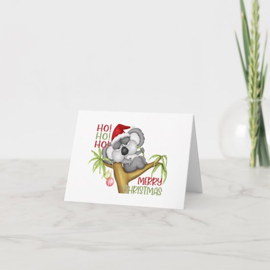 Ho Ho Ho Frory Christmas Koala Karte (Vorderseite)