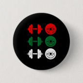 Ho Ho Ho Funny Dumbbell Christmas Weightlifting Gy Button (Vorderseite)