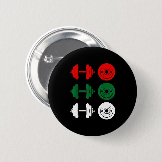 Ho Ho Ho Funny Dumbbell Christmas Weightlifting Gy Button (Vorne & Hinten)