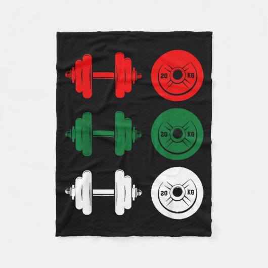 Ho Ho Ho Funny Dumbbell Christmas Weightlifting Gy Fleecedecke (Vorderseite)