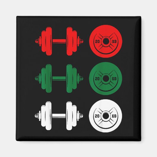 Ho Ho Ho Funny Dumbbell Christmas Weightlifting Gy Magnet (Vorne)