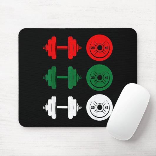 Ho Ho Ho Funny Dumbbell Christmas Weightlifting Gy Mousepad (Mit Mouse)