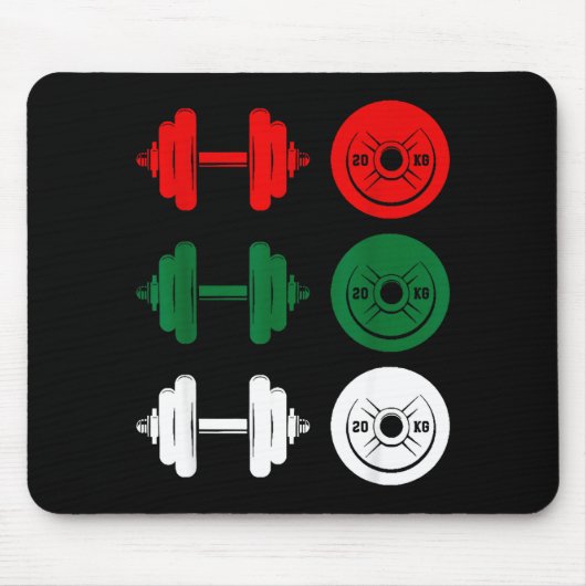 Ho Ho Ho Funny Dumbbell Christmas Weightlifting Gy Mousepad (Vorne)