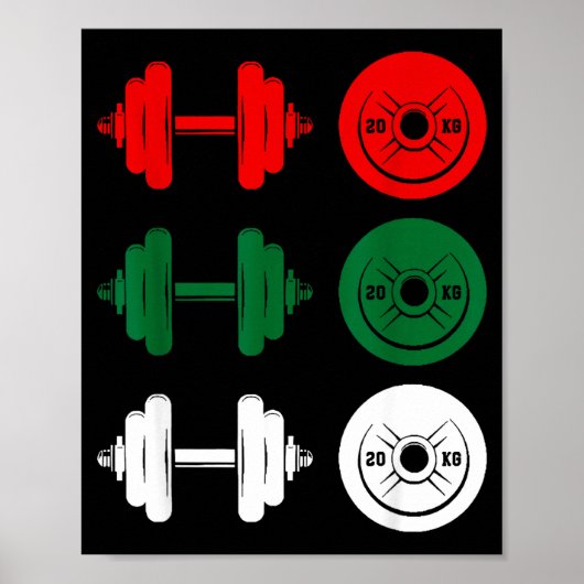 Ho Ho Ho Funny Dumbbell Christmas Weightlifting Gy Poster (Vorne)