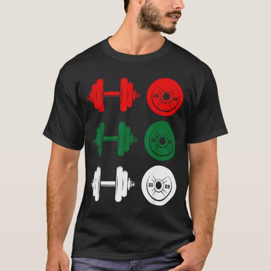 Ho Ho Ho Funny Dumbbell Christmas Weightlifting Gy T-Shirt (Vorderseite)