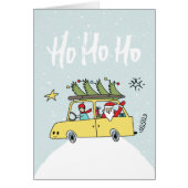 Ho Ho Ho / Funny Santa & Car Weihnachtsfeier Illus (Vorne)