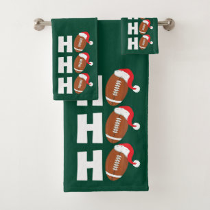 Ho Ho Ho Fußball   Lustiger Weihnachtszeit Humor Badhandtuch Set