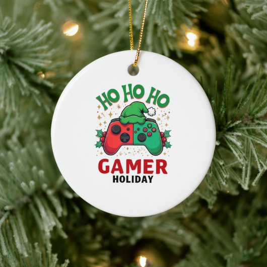 Ho Ho Ho Gamer Holiday Christmas Ornament | Funny (Baum)