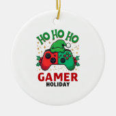 Ho Ho Ho Gamer Holiday Christmas Ornament | Funny (Vorne)