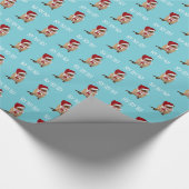 Ho! Ho! Ho! Gerbil in Weihnachtsmannmütze, Scarf u Geschenkpapier (Ecke)