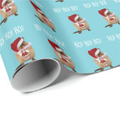 Ho! Ho! Ho! Gerbil in Weihnachtsmannmütze, Scarf u Geschenkpapier (Rolleneckpunkt)