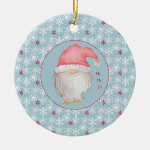 Ho Ho Ho Gnom 1. Weihnachten als große Schwester F Keramik Ornament