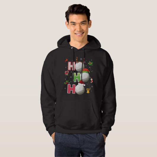 Ho Ho Ho Golf Ball Weihnachten Rentier Rentier Me Hoodie (Vorne ganz)