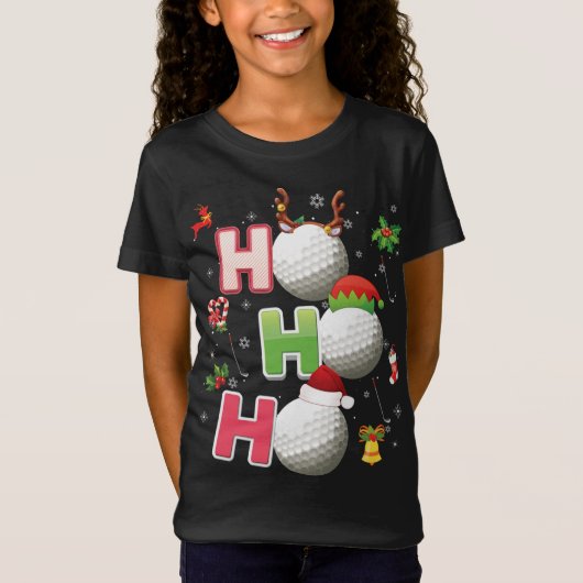 Ho Ho Ho Golf Ball Weihnachten Rentier Rentier Me T-Shirt (Vorderseite)