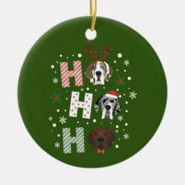 Ho Ho Ho Great Dane Frohe Weihnachten Keramik Ornament