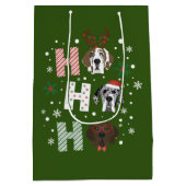 Ho Ho Ho Great Dane Frohe Weihnachten Mittlere Geschenktüte (Rückseite)