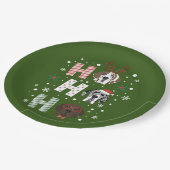 Ho Ho Ho Great Dane Frohe Weihnachten Pappteller (Schrägansicht)