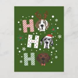 Ho Ho Ho Great Dane Frohe Weihnachten Postkarte