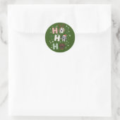 Ho Ho Ho Great Dane Frohe Weihnachten Runder Aufkleber (Tasche)