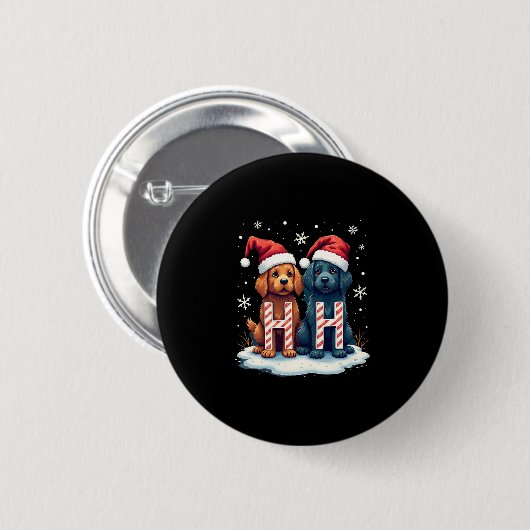 Ho Ho Ho Great Pyrenees Dog Lover Christmas Santa Button (Vorne & Hinten)