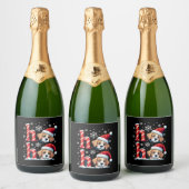 Ho Ho Ho Great Pyrenees Dog Lover Christmas Santa Schaumweinetikett (Flaschen)