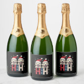 Ho Ho Ho Great Pyrenees Dog Lover Christmas Santa Schaumweinetikett (Flaschen)