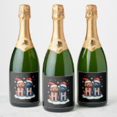 Ho Ho Ho Great Pyrenees Dog Lover Christmas Santa  Schaumweinetikett (Flaschen)