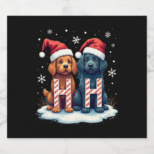Ho Ho Ho Great Pyrenees Dog Lover Christmas Santa  Schaumweinetikett (Einzelnes Label)