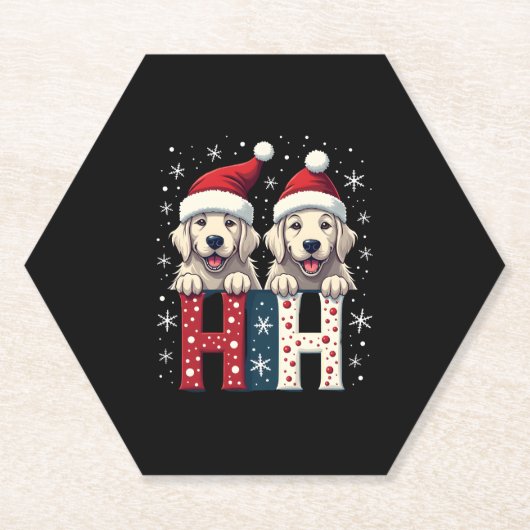 Ho Ho Ho Great Pyrenees Dog Lover Christmas Santa Untersetzer (Vorderseite)