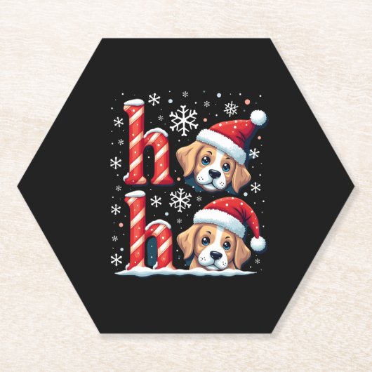Ho Ho Ho Great Pyrenees Dog Lover Christmas Santa Untersetzer (Vorderseite)