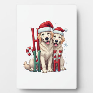 Ho Ho Ho Great Pyrenees Hunde Liebhaber Weihnachte Fotoplatte