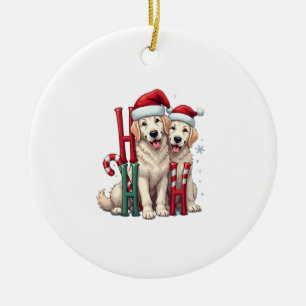 Ho Ho Ho Great Pyrenees Hundeliebhaber Weihnachten Keramik Ornament